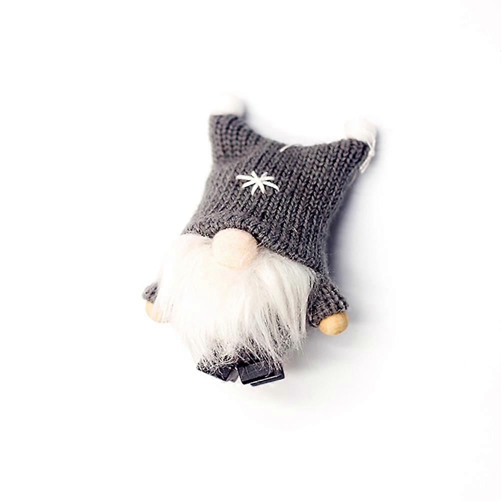 Christmas Hanging Wool Ornament Doll for Party Decor 2Pcs Grey