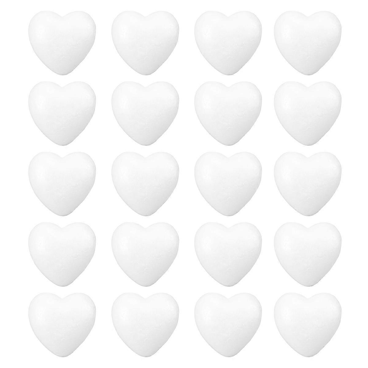 Crafts Foams Heart Model for Decoration 20Pcs White Durable Heart Shapes