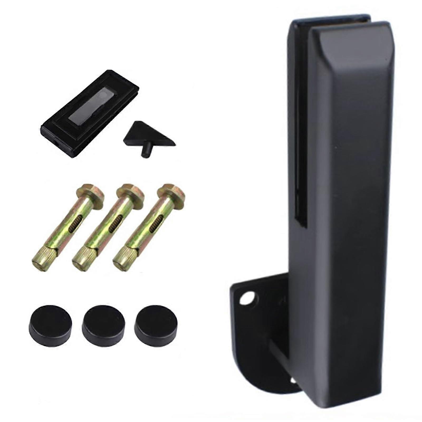 Glass Panel Support Bracket With Mounting Accessories Pack Of 8 Black For Balcony Pool Deck Stairway Fencing Posts