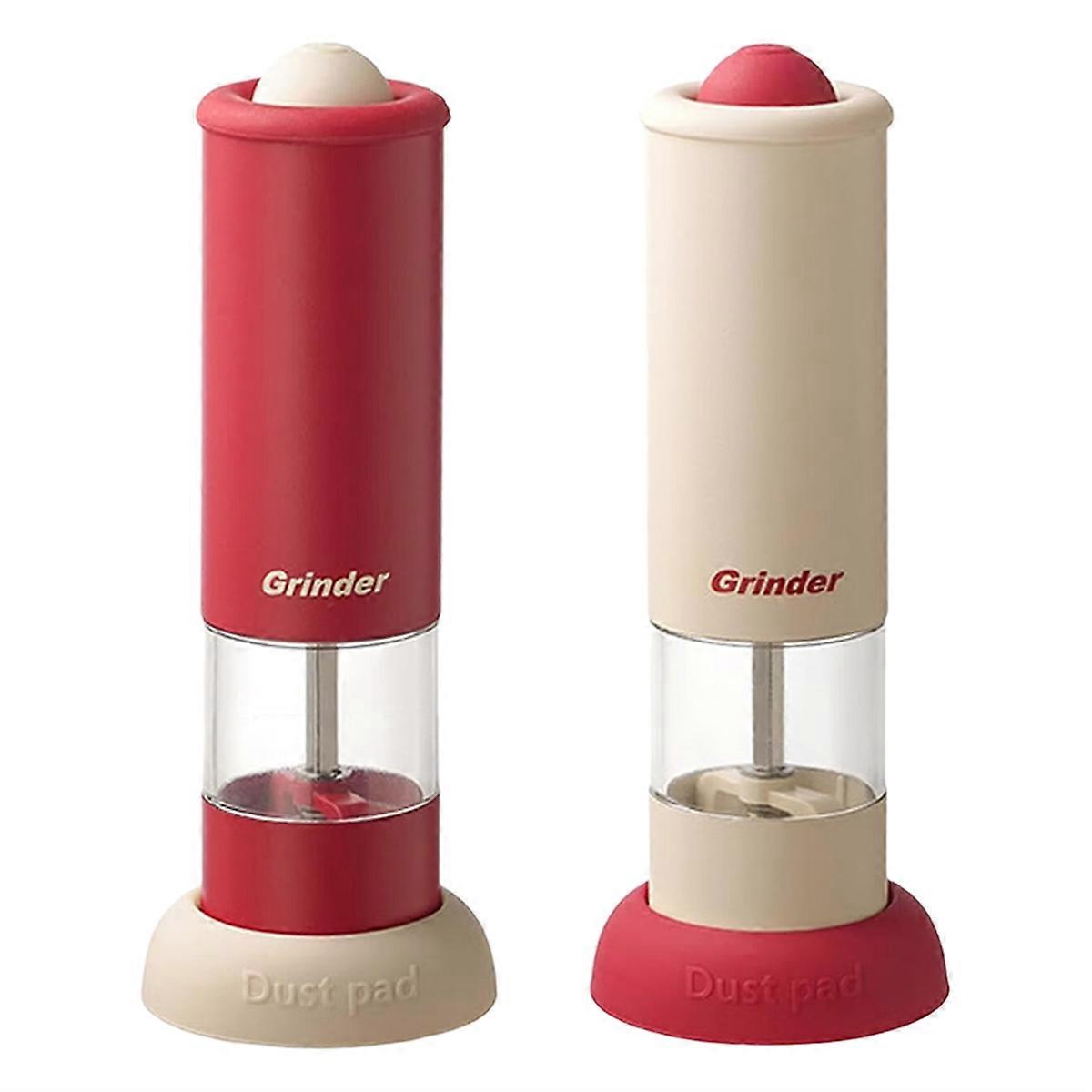 Electric Salt and Pepper Grinder Set,Automatic Salt and Pepper Shakers with Base USB Rechargeable Ad
