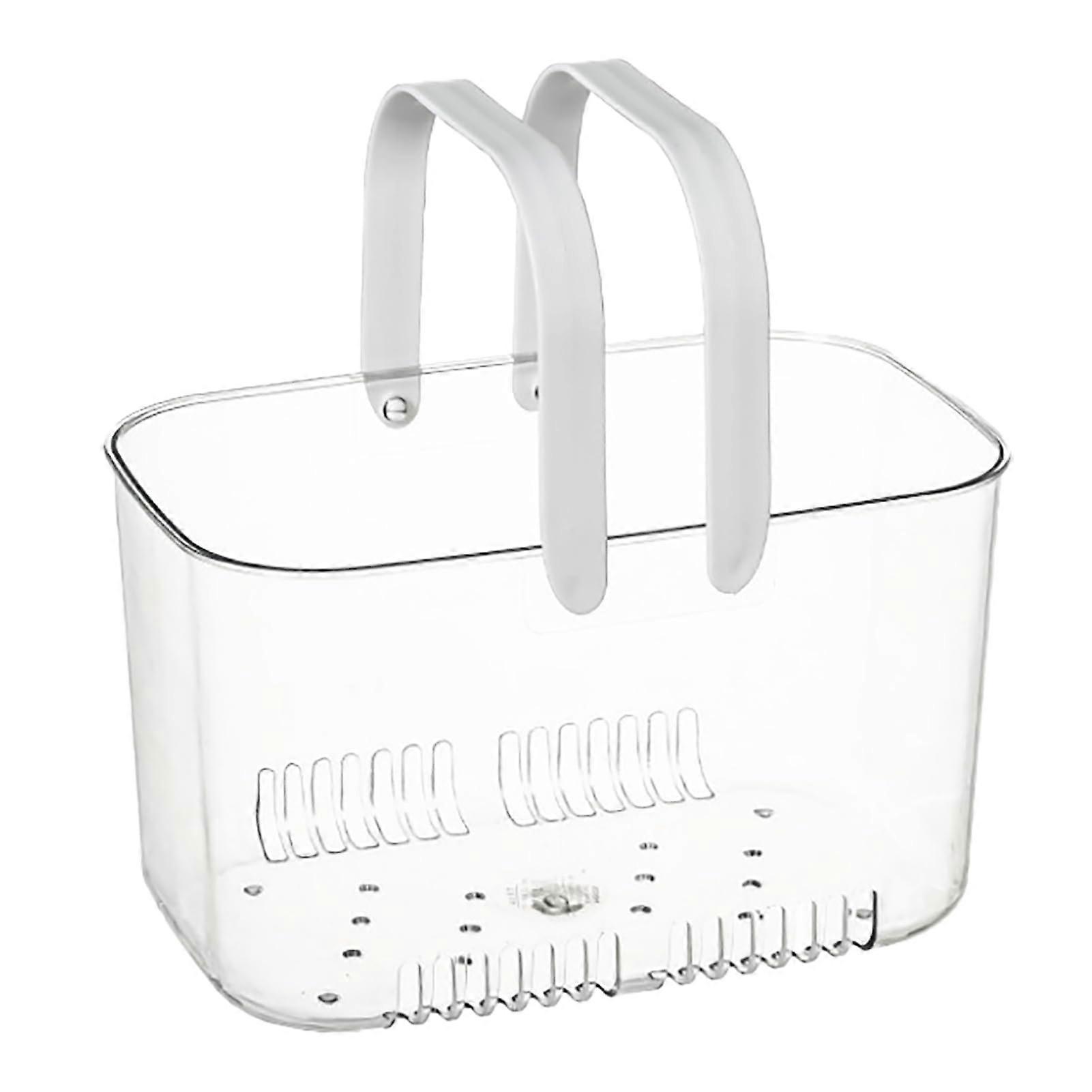 Portable Transparent Shower Caddy Organizer, Waterproof Hollow Bathroom Storage Tote, Cute Simple Design for Easy Organization