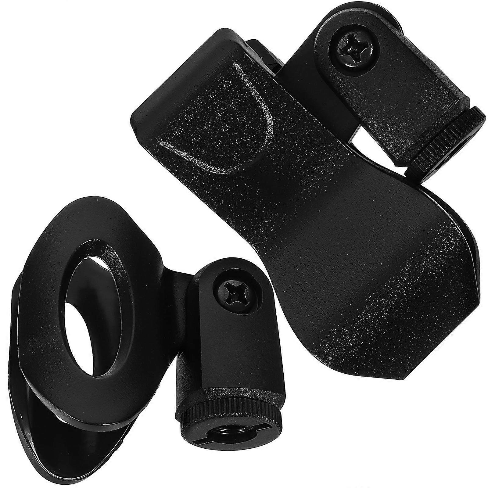 2 Pcs Universal Microphone Spring Clip Plastic Holder For Stand Wireless Microphones Desktop Tripod