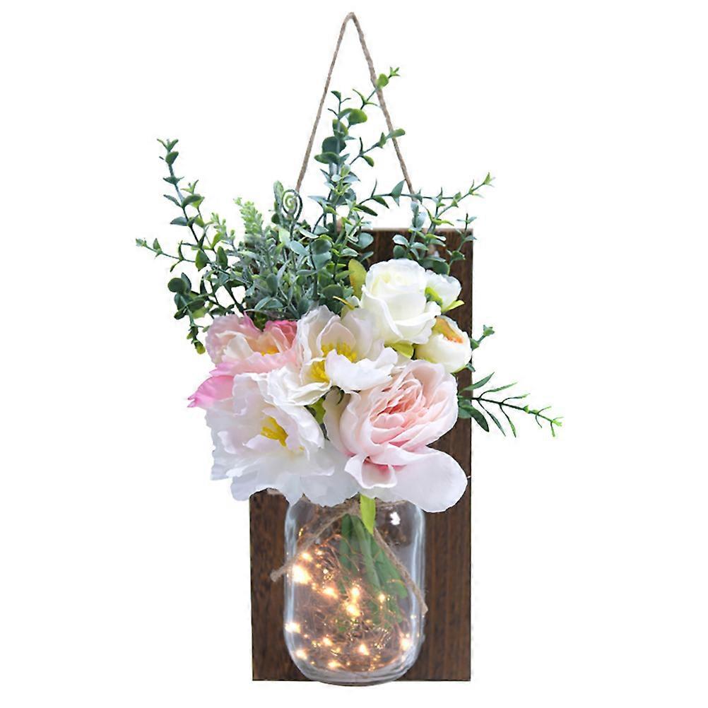 Glass Wall Light Simulation Flower Light Bar Decorative Lighting Rectangular Board 1Set