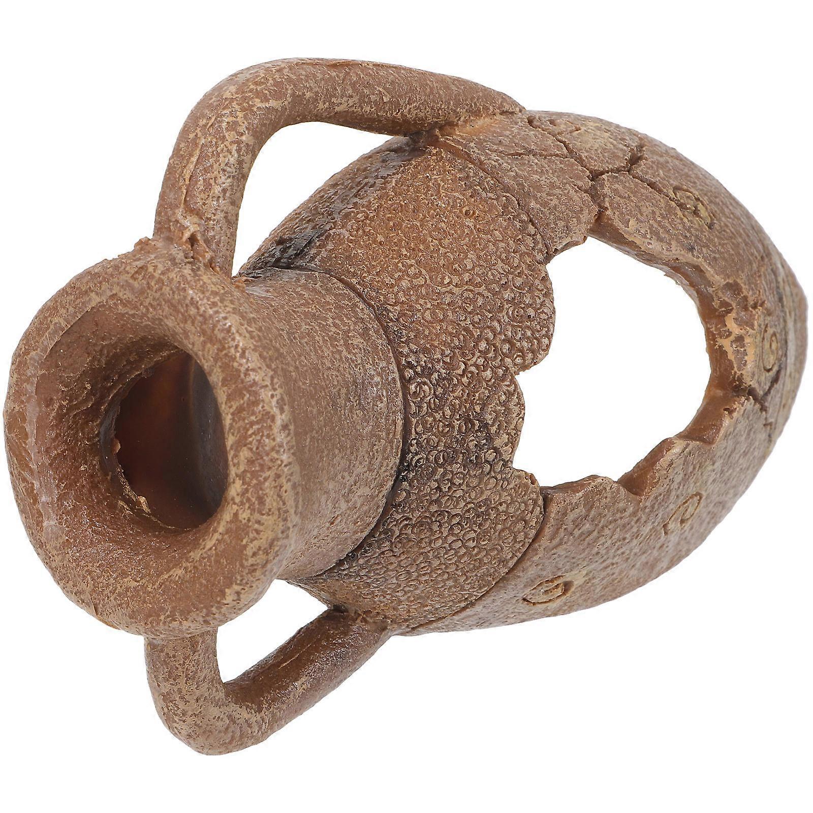 Turtle Hideout Decoration 2Pcs For Crawling Box Realistic Design Promote Well-Being Light Brown