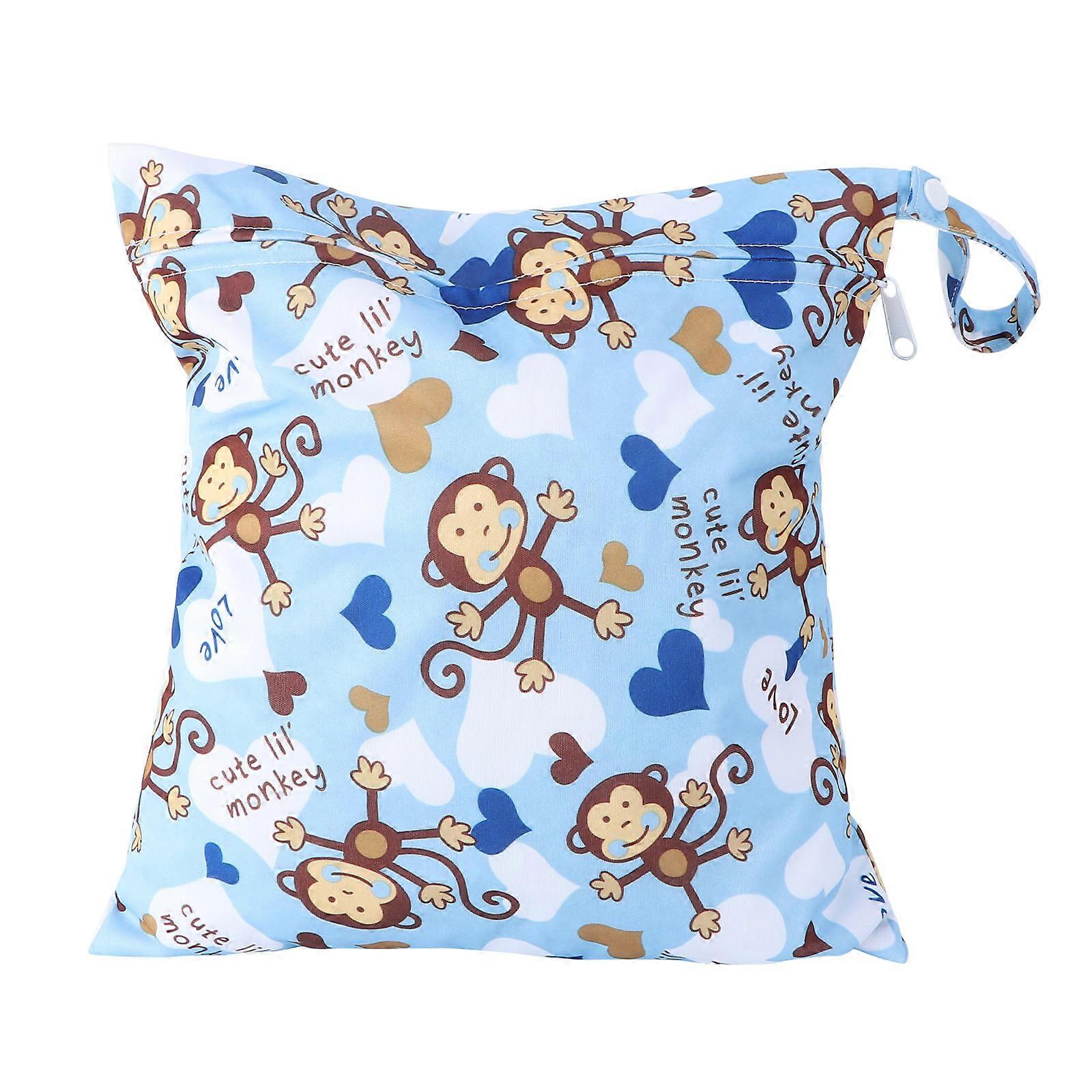 Baby Wet Dry Bag for Diaper Organization 2Pcs Zippered Reusable Tote