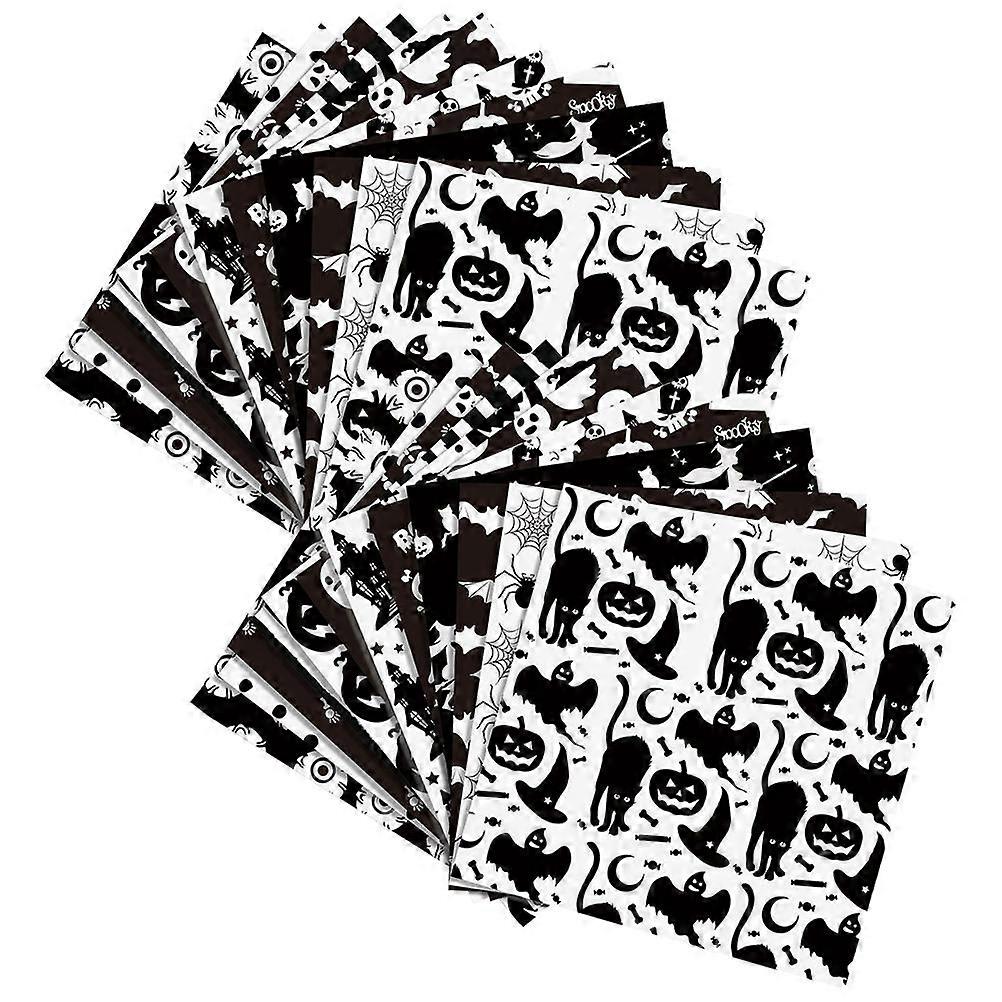 DIY Craft Making Paper 72 Sheets Halloween Pattern Decorative Paper 30x30cm Perfect for Gift Wrapping and Journals