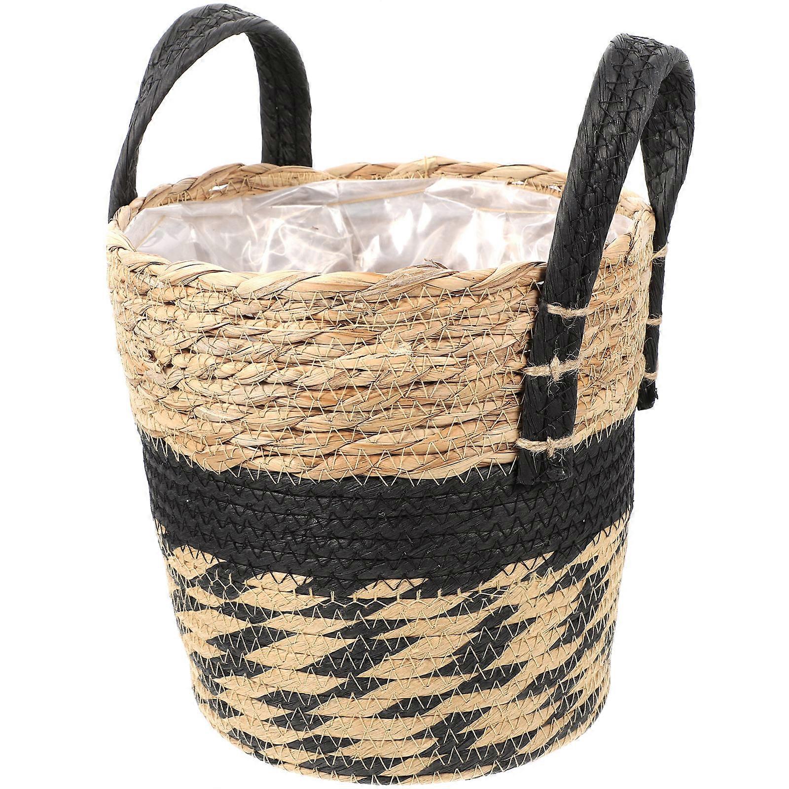 Grasswoven Flower Basket for Storage Handheld Decorative Basket