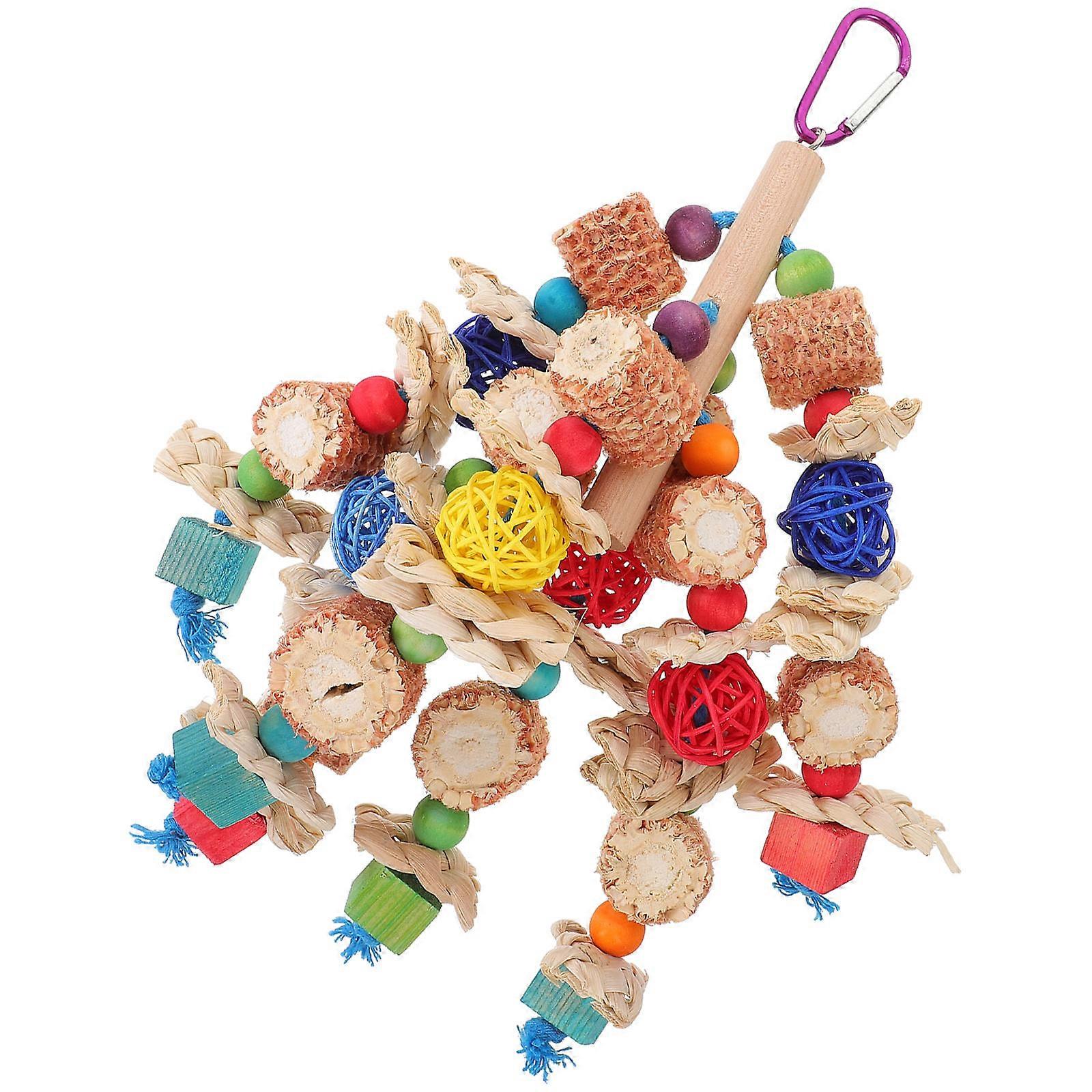 3Pcs Hanging Bird Toy Chewable For Parrots Indoor Cage Use Ergonomic Design