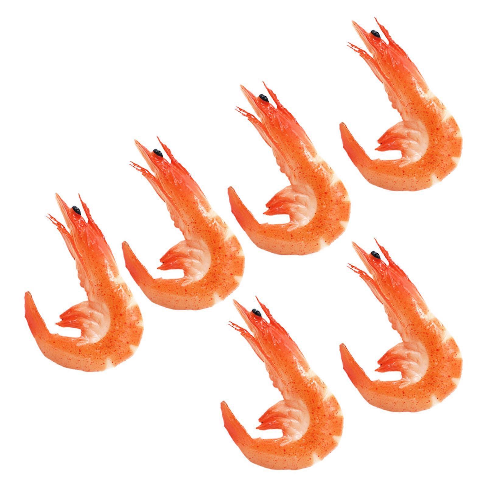 Realistic Shrimp Model Decoration for 30Pcs Orange Artificial Shrimp
