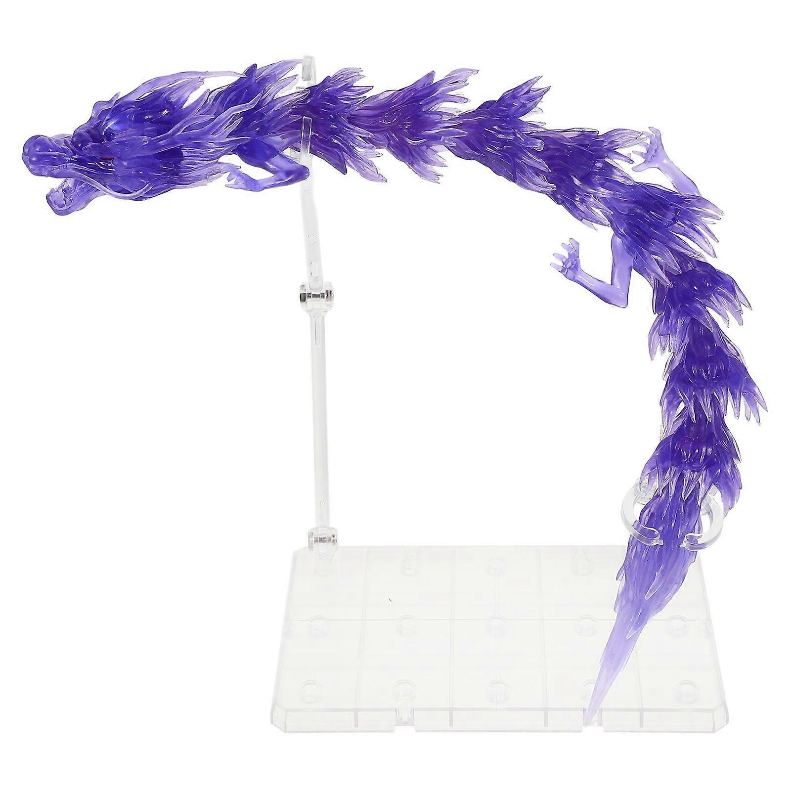 Model Effects Collection 2 Sets Dragon Effect Handicrafts For Anime Enthusiasts Exhibition Display 36.00X36.00X7.00CM Purple Plastic Stand