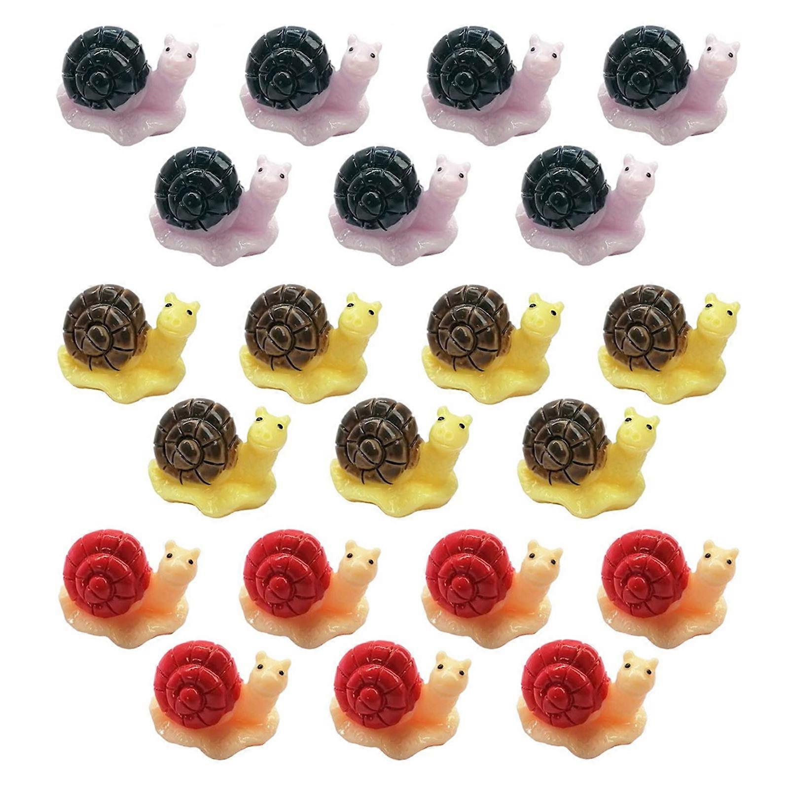 Mini Snail Statue 105Pcs Resin Snail Ornaments for Micro Landscape Decor