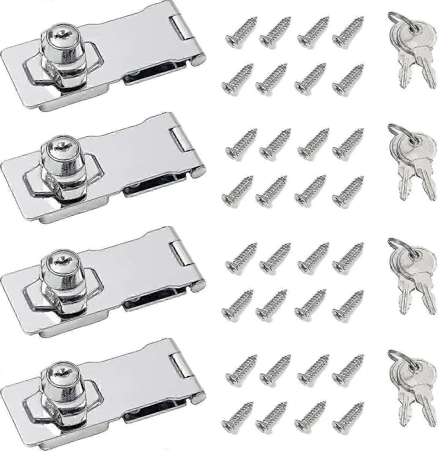 Keyed Hasp Locks, Twist Knob Keyed Locking Hasp, Cabinet Locks, Cabinet Locks with Keys, 4Pack,2.5Inch-3Inch 2025