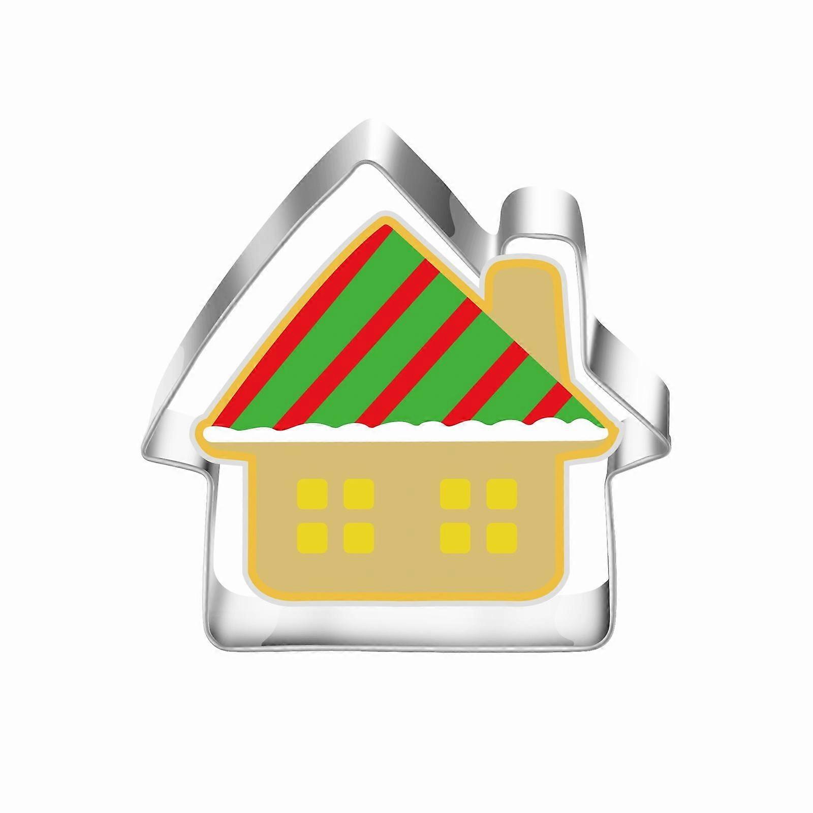 Large Christmas Cookie Cutters 4" Stainless Steel - Compatible with Holiday Baking, Includes Recipe & Snowman/Tree/Snowflake Shapes, Multi-color