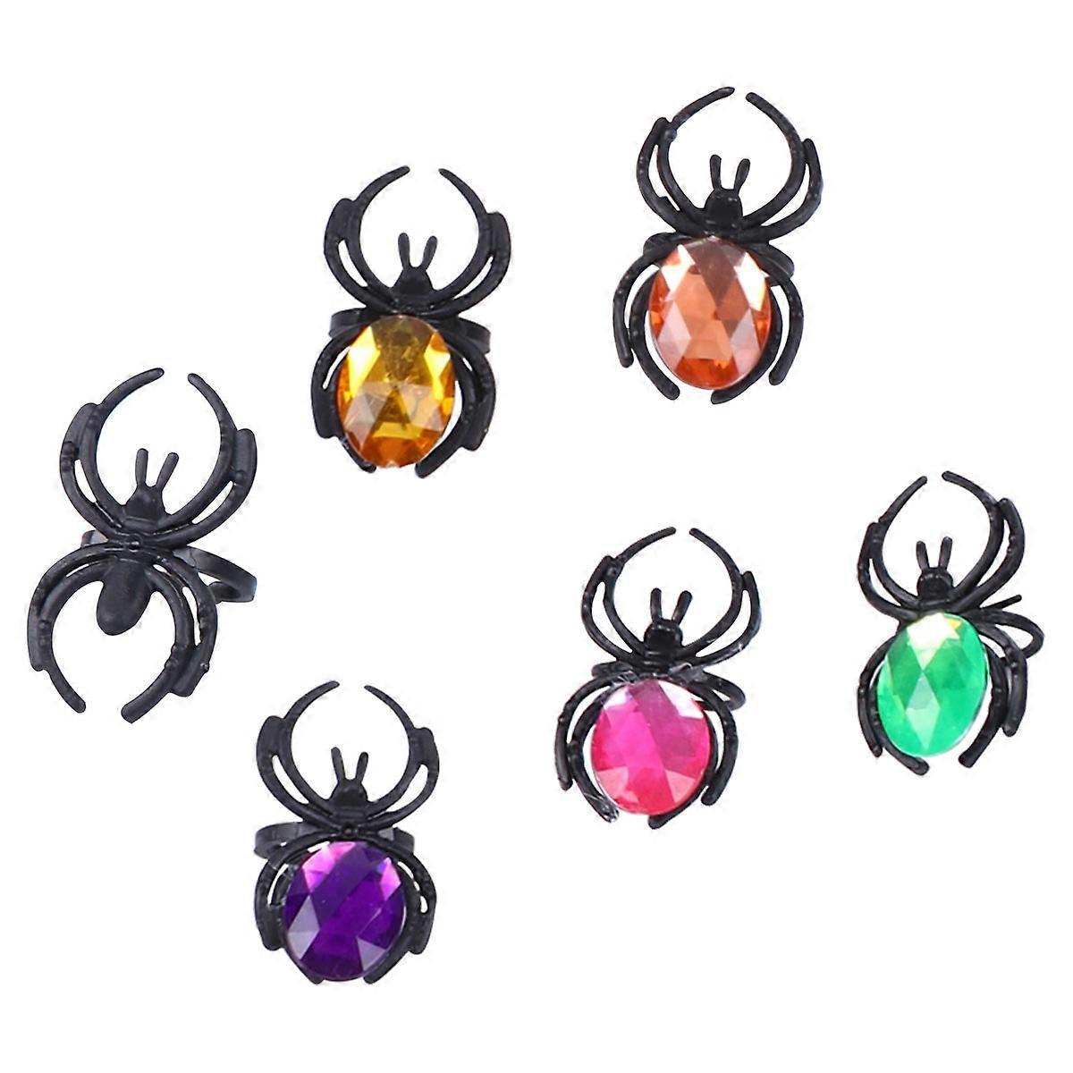 Spider Gems Ring 1 Set Perfect For Halloween Parties Funny Style Durable Plastic 70Set