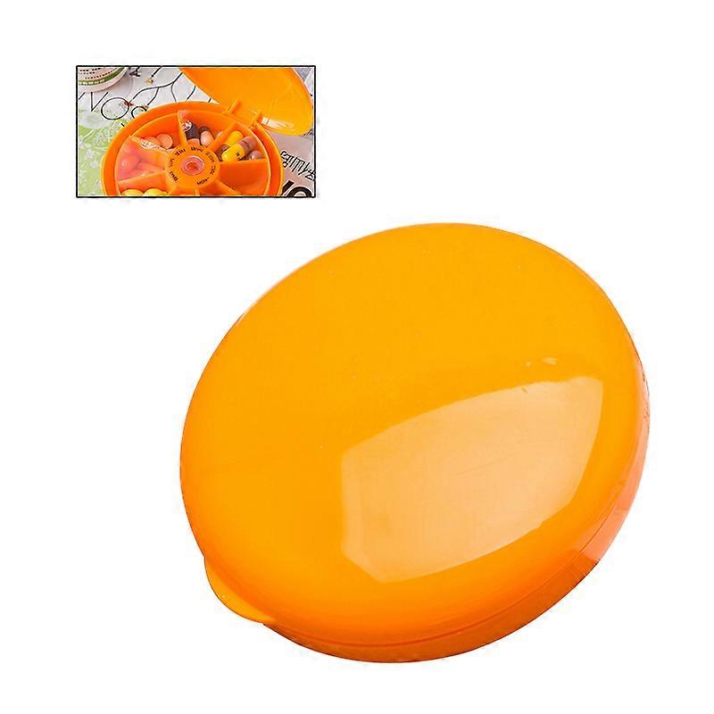 Portable Mini Round Pill Organizer with 7 Compartments for Weekly Use