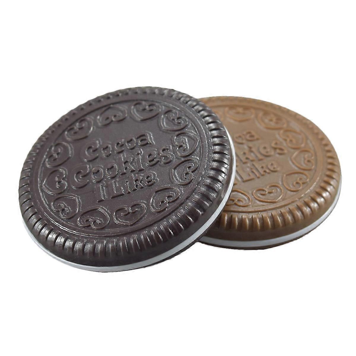 Chocolate Cookies Mini Pocket Mirror for Daily Use 2Pcs Assorted Color
