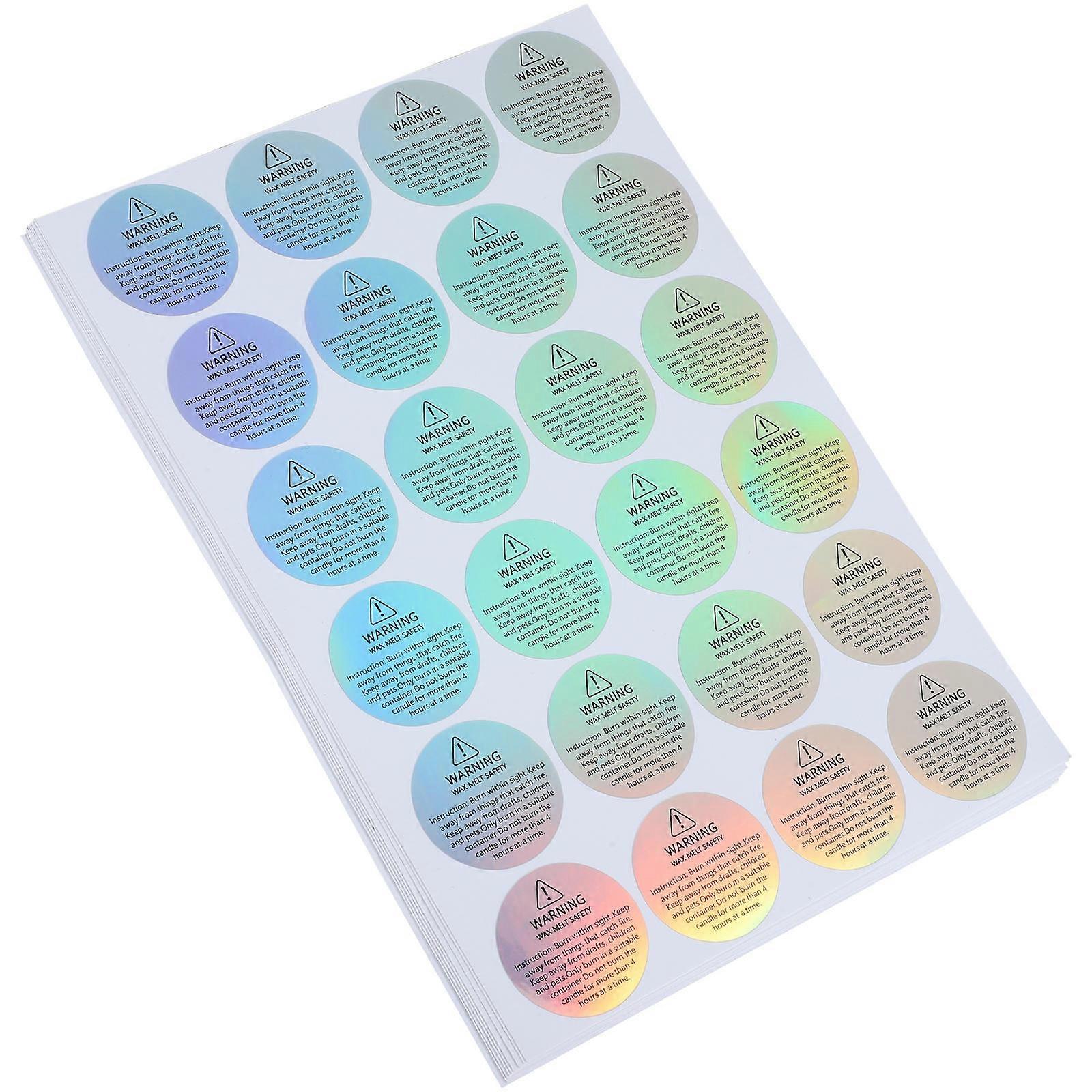 Candle Safety Sticker Warning Decal for Protection 10 Sheets Labels