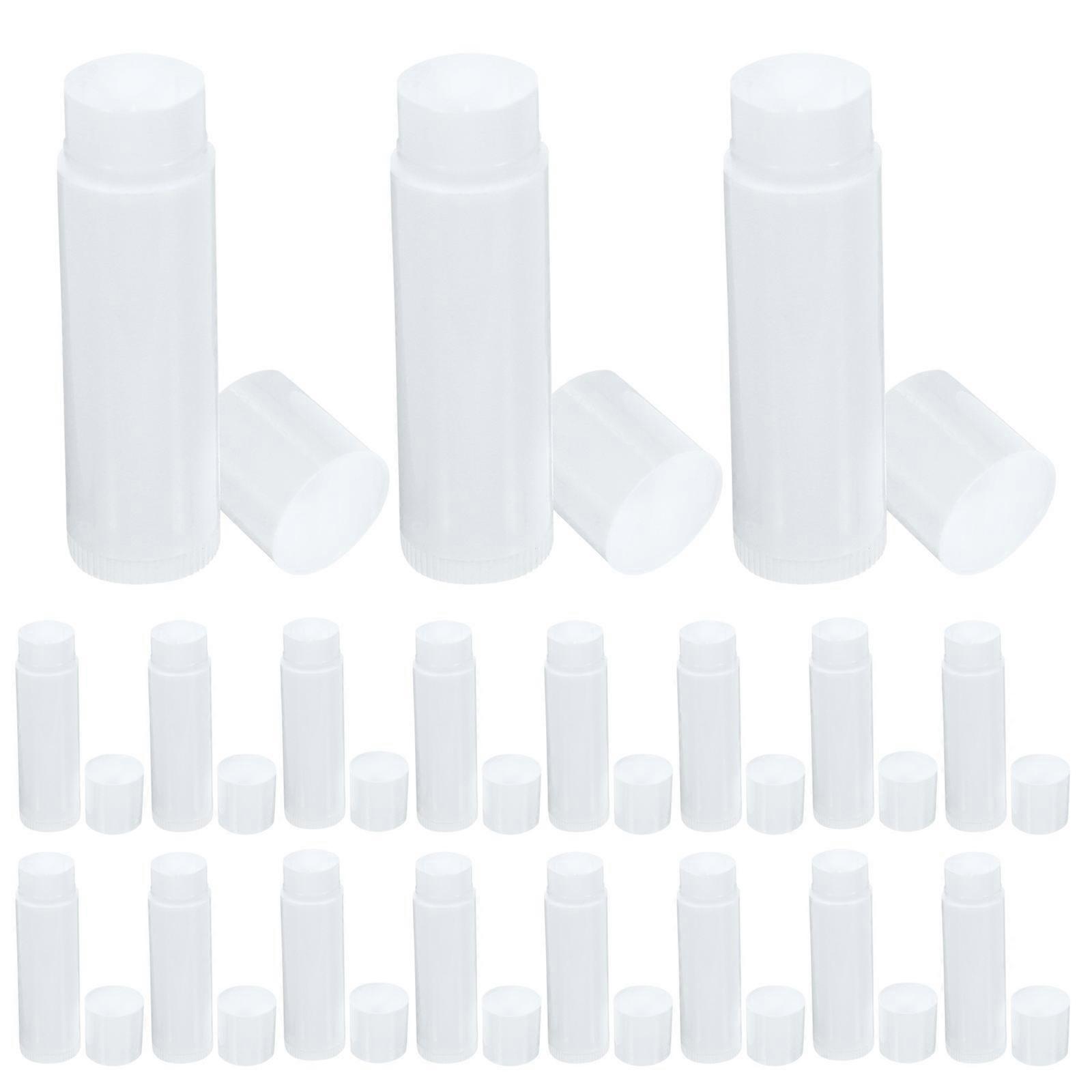 Lip Balm Tube White with Caps Push Wheel Mechanism 150Pcs