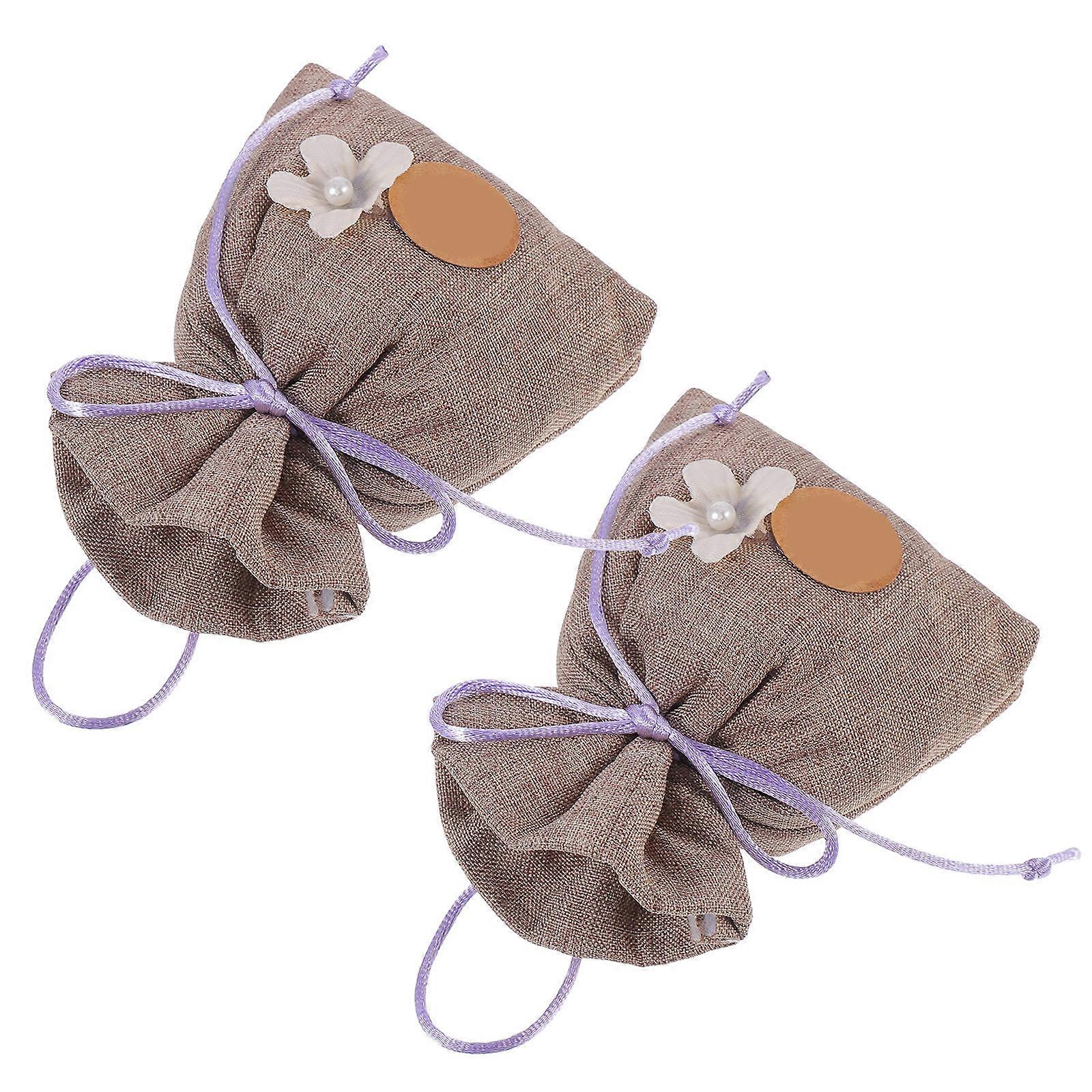Air Freshener Aromatherapy Bag for Storage Use 2Pcs Coffee Cotton Linen