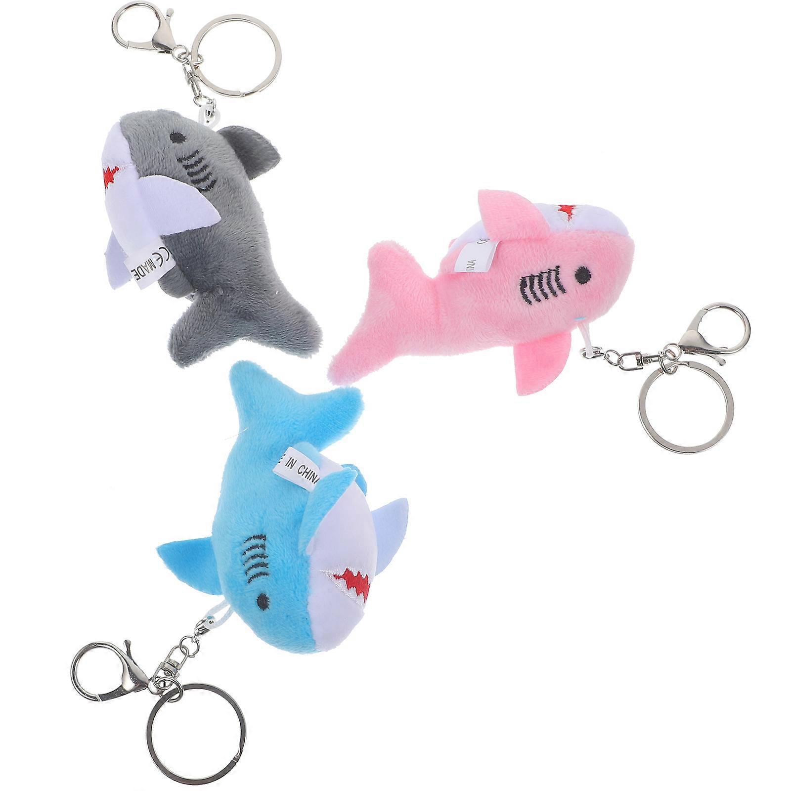 Soft Shark Stuffed Plush Keychain for Hanging 9Pcs Set Accessories