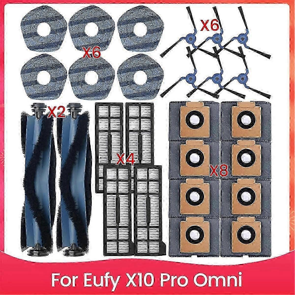 Eufy X10 Pro Omni replacement parts with roller and side brush