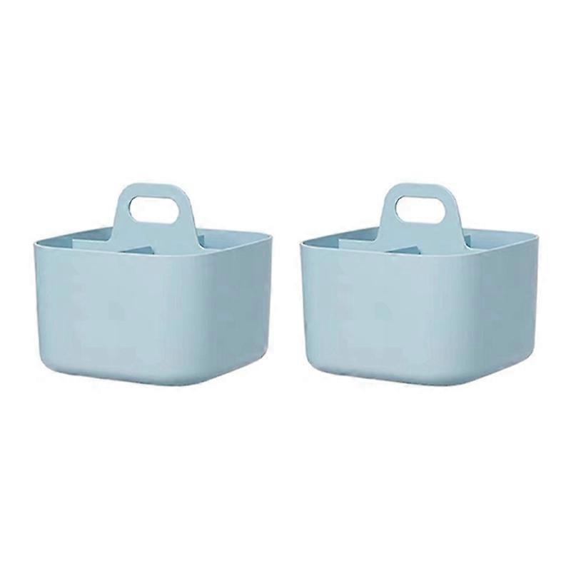 2PCS Caddys Organizer,Stackable Plastic Caddys With Handle,Blue