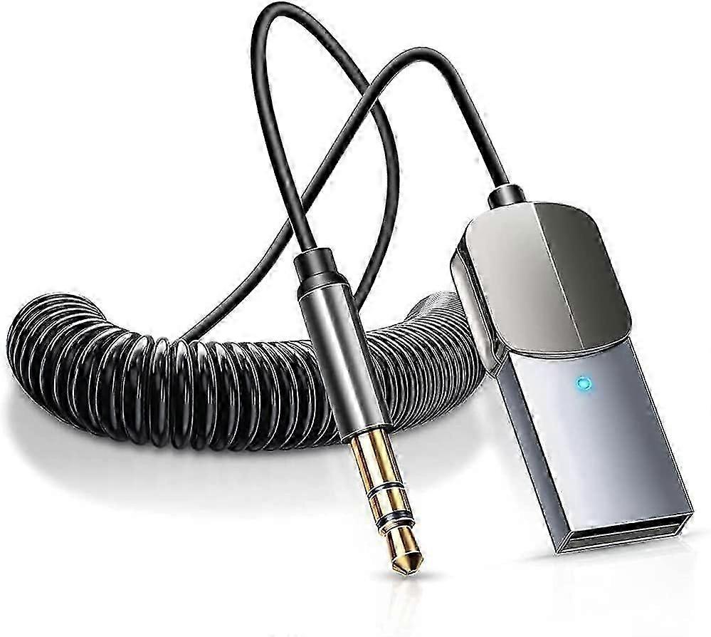 Bluetooth Auxiliary Adapter, Bluetooth Wireless Receiver, Built-in Microphone Aux-in for Hands-free Calling, Plug & Play, Auto Power On for Car Speake