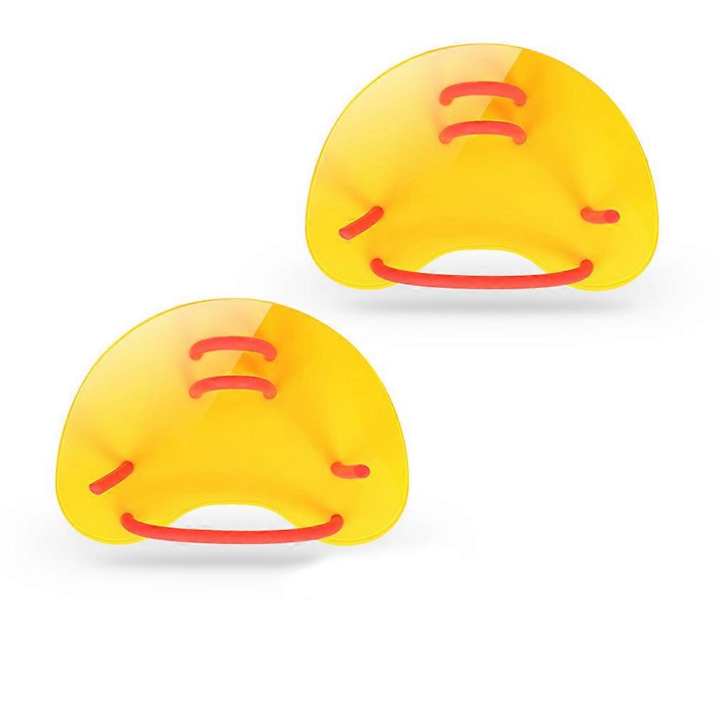 Simhandskar med simhud för simträning Gula