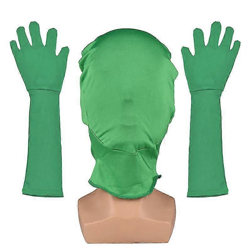 グリーンクロマキーマスクグローブクロマキーフードグローブ目に見えない効果背景クロマキーインググリーングローブマスクグリーンスクリーン写真ビデオ用