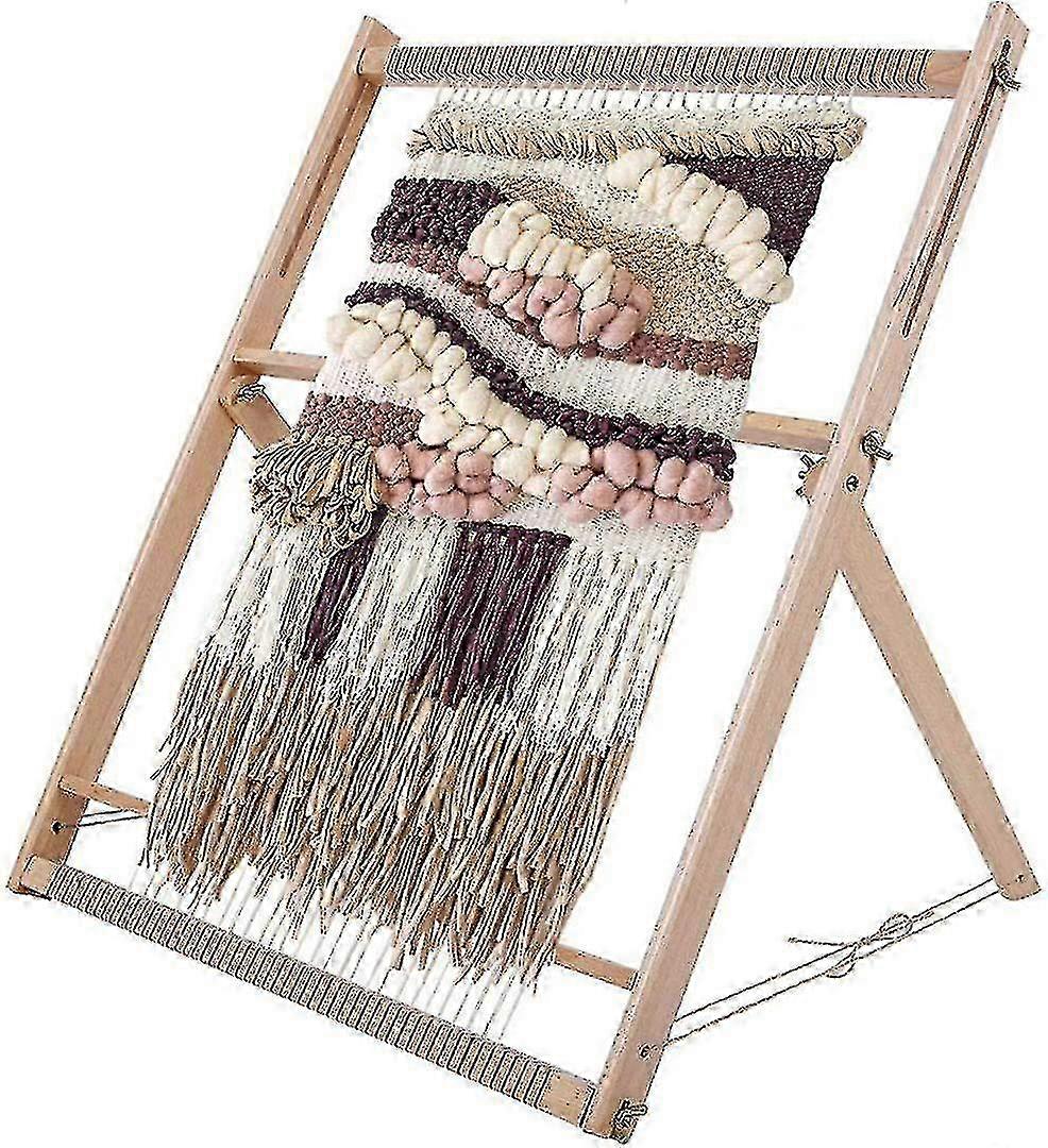 Stor vevstol for voksne og barn - 49 x 62 cm multihåndverk store lapprammevevstoler vevesett gjør-det-selv vevstolsett justerbar håndveving strikketøy