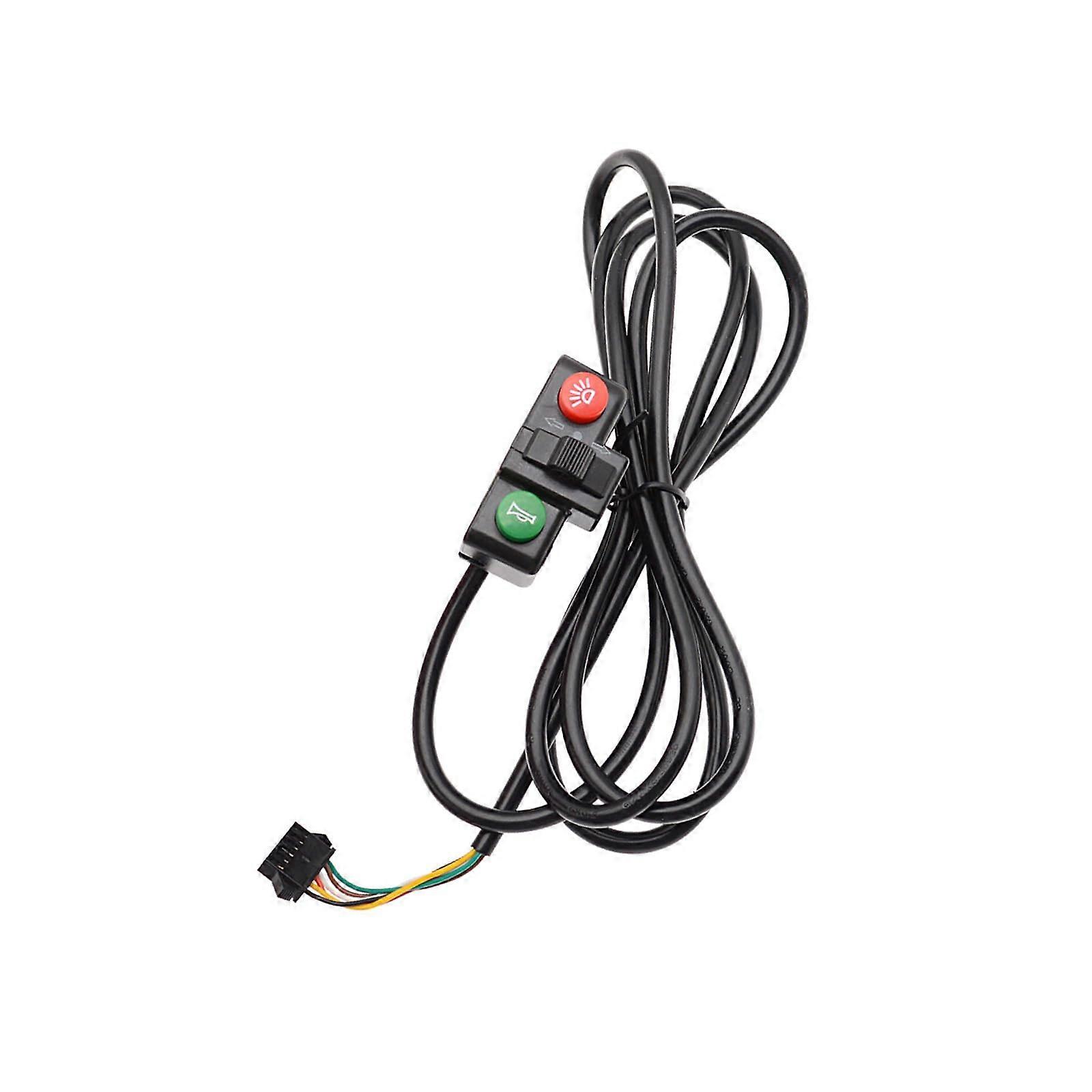 LED Light Horn Button For Electric Bicycles And Scooters Headlight Switch Turn Signals Horns Universal