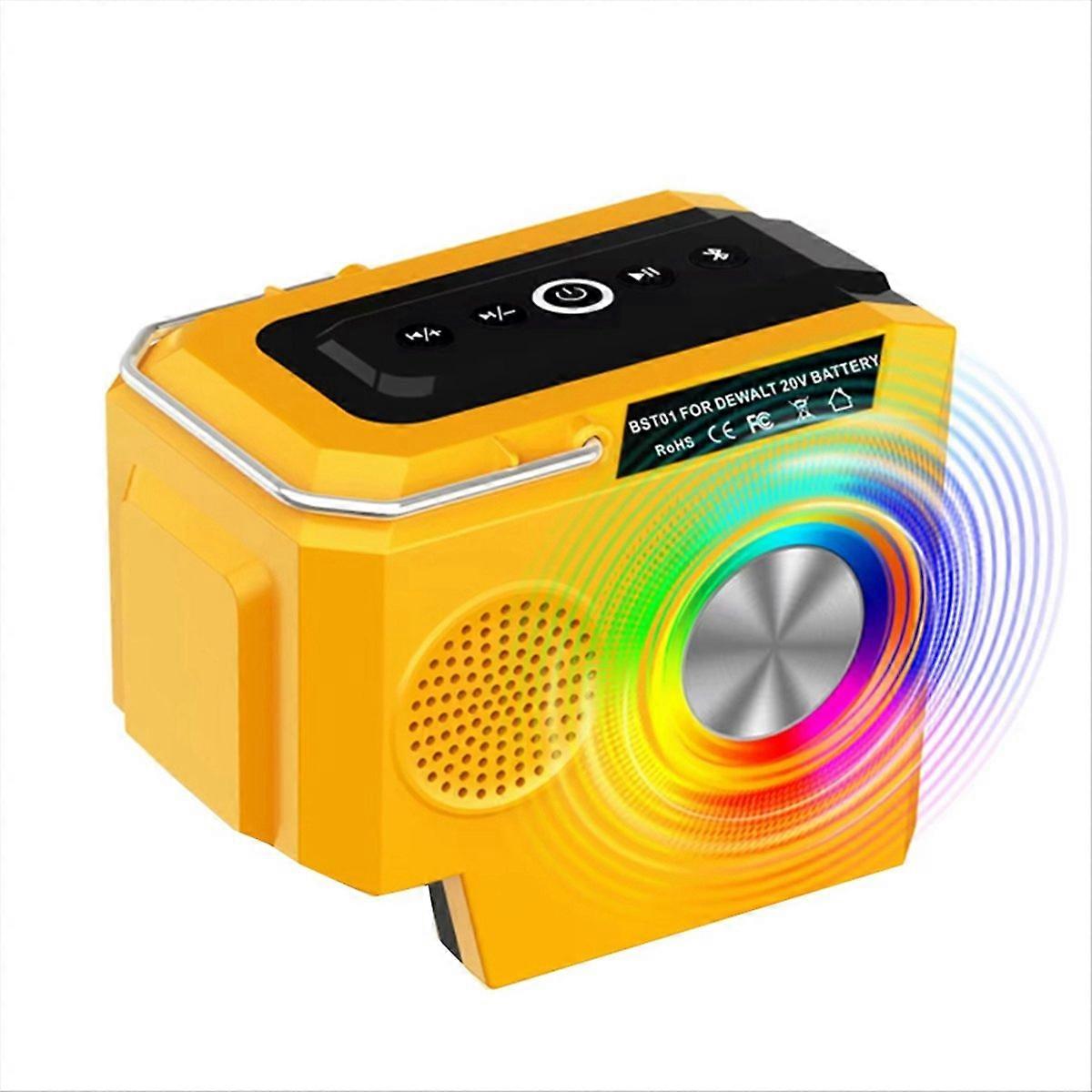 Portable Bluetooth Speaker for Dewalt 18-20V Li-Ion Battery