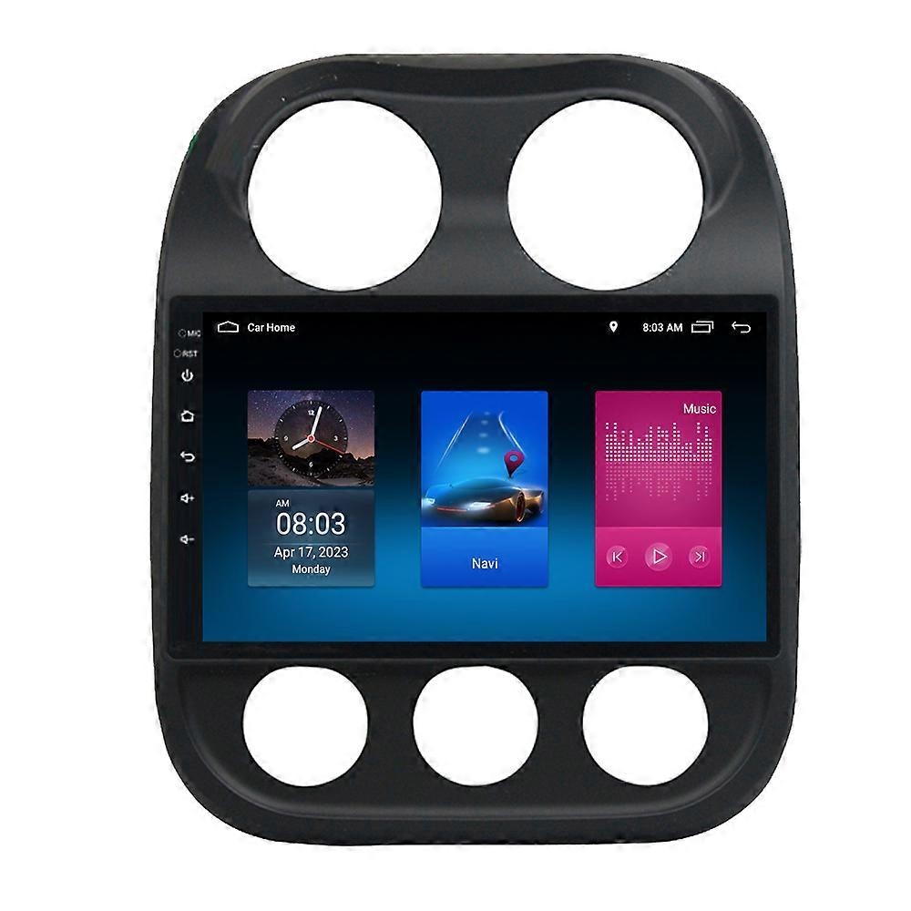 RoverOne Car Stereo Radio Bluetooth CarPlay Android Auto GPS Sat Nav Touch Screen for Jeep Compass 1 MK 2009 - 2015