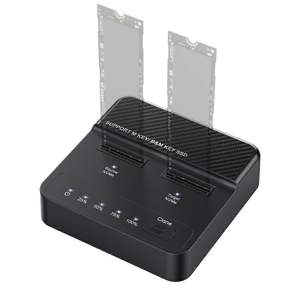 NVME M.2 SSD Docking Station Dual-Bay Solid State Drive Duplicator Read-Write Offline Copying Clone