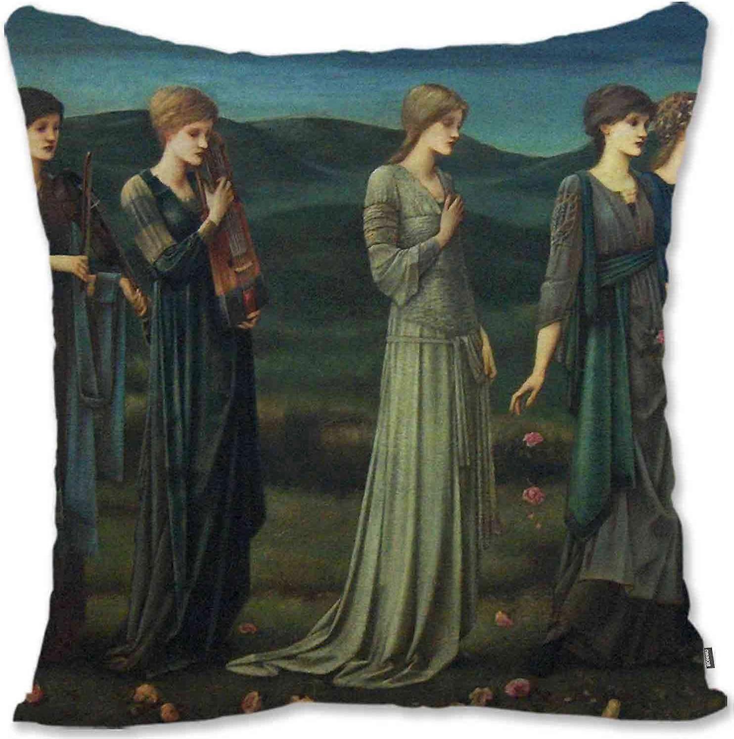 c887装飾的なトス枕カバーカバープロテクターロマンチックな肖像画アート - バーンジョーンズ - プシュケスウェディングEJ(A1-455)jk887