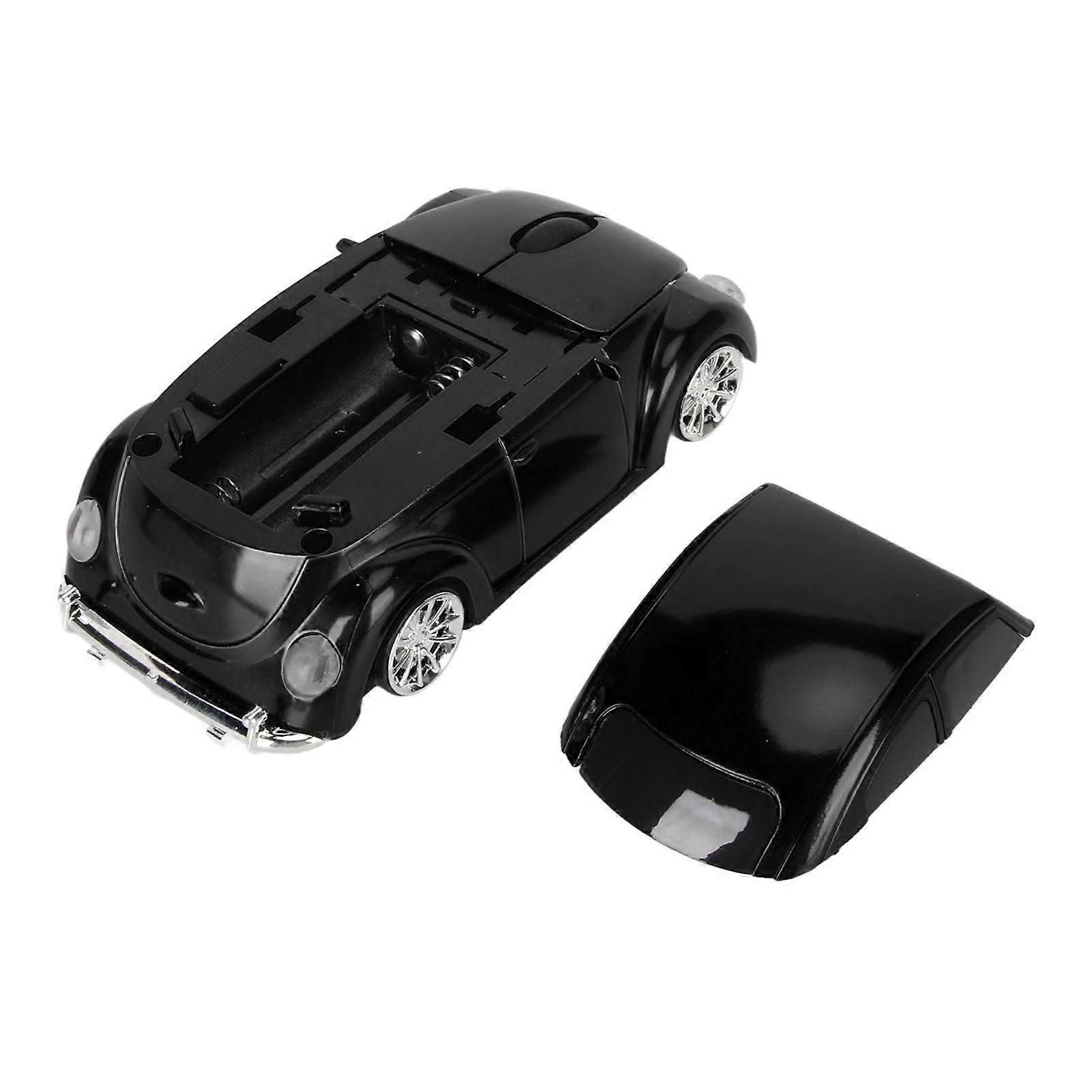 Wireless Mouse Red Sports Car Style 2.4GHz USB Receiver 1600DPI LED Headlamp Office Mouse for Laptop Desktop Computer Black 