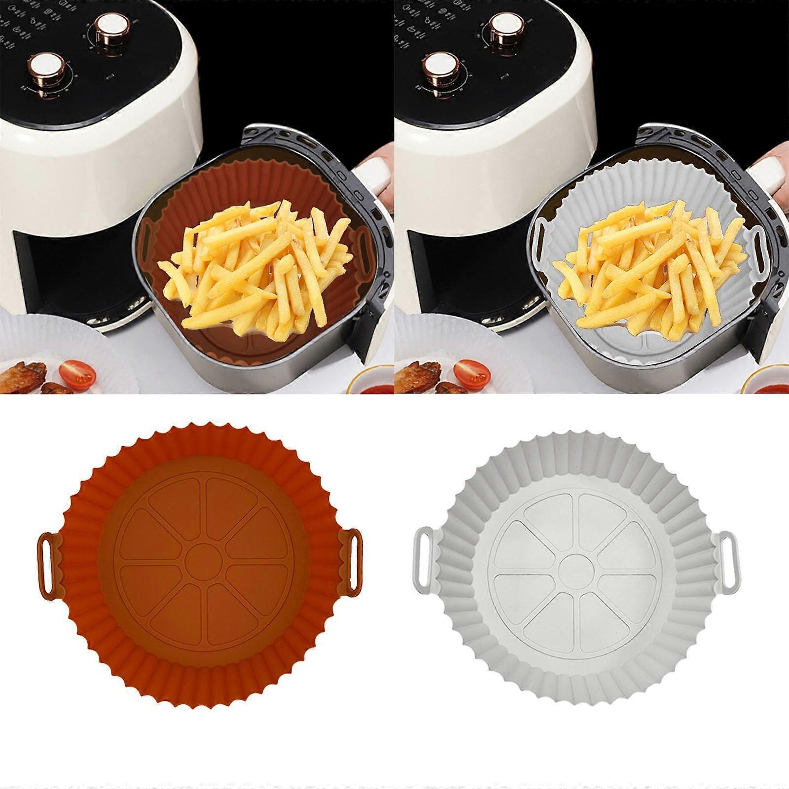 Godom Folding Silicone Baking Tray for Air Fryer, Round, Non-Stick, Reusable, Multi-Functional Kitchen Mat – Compatible with Air Fryers