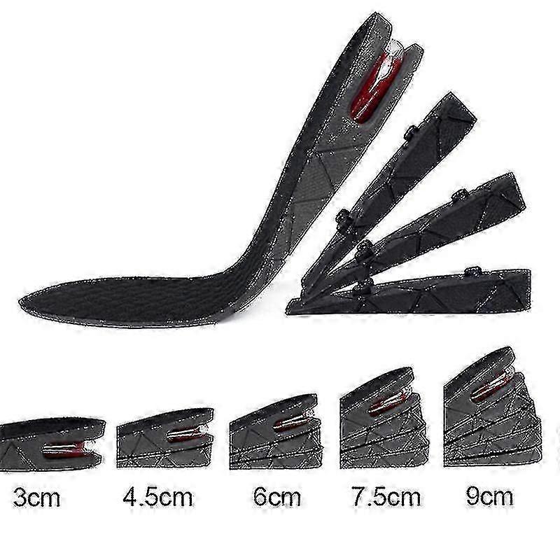 Black Shoe Lift Inserts - Adjustable Height Increase 3cm 5cm 7cm 9cm