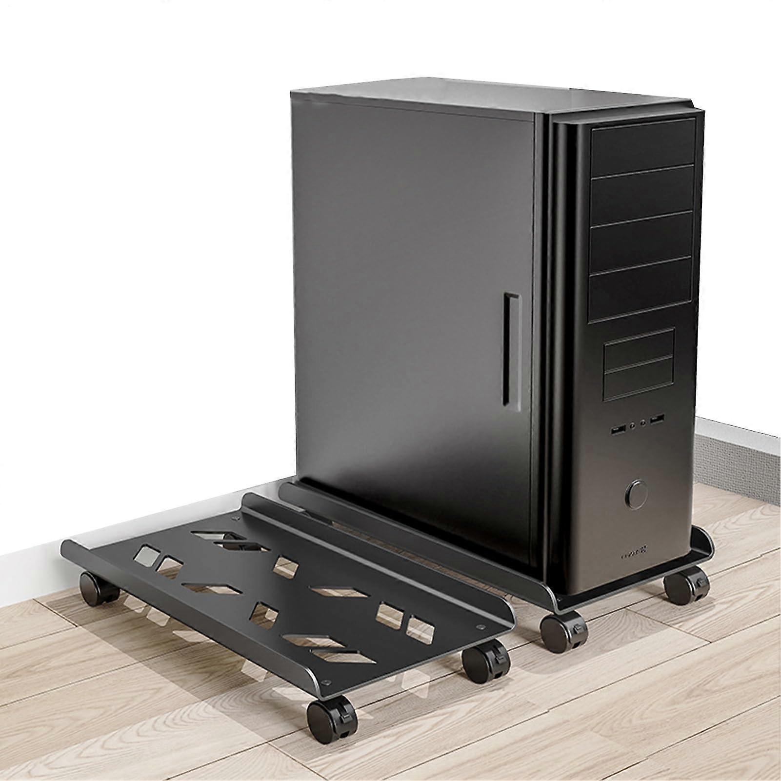 Mobile Computer Tower Stand Universal Chassis Stand For PC Towers Flexible Rollers Stable Base Inform