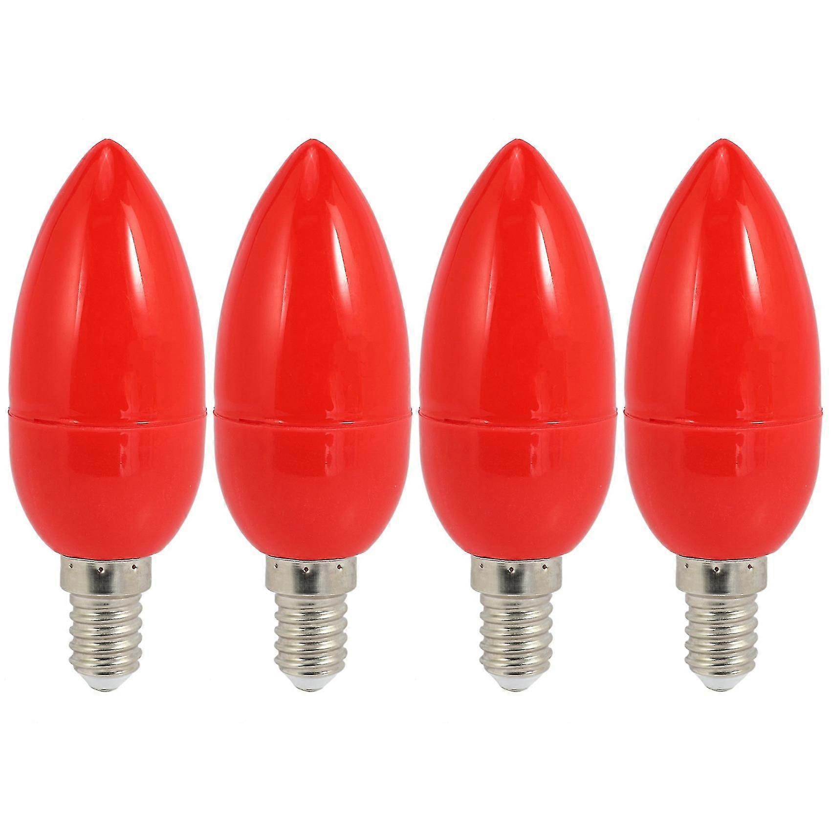 4xLEDキャンドルライトキャンドル電球レッドフォーチュンランプゴッドライト省エネキャンドルライト、e14