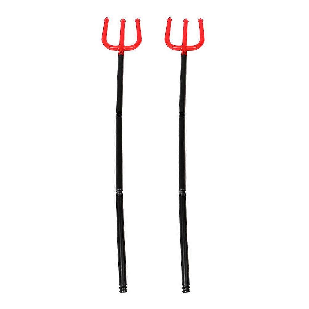 2pcs Devil Pitchfork Prop Costume 42.8 Inch Costume Pitchfork Adjustable Handle Detachable Demon Prop Pitch Fork Toy Accessory For Adults Pitch Fork T