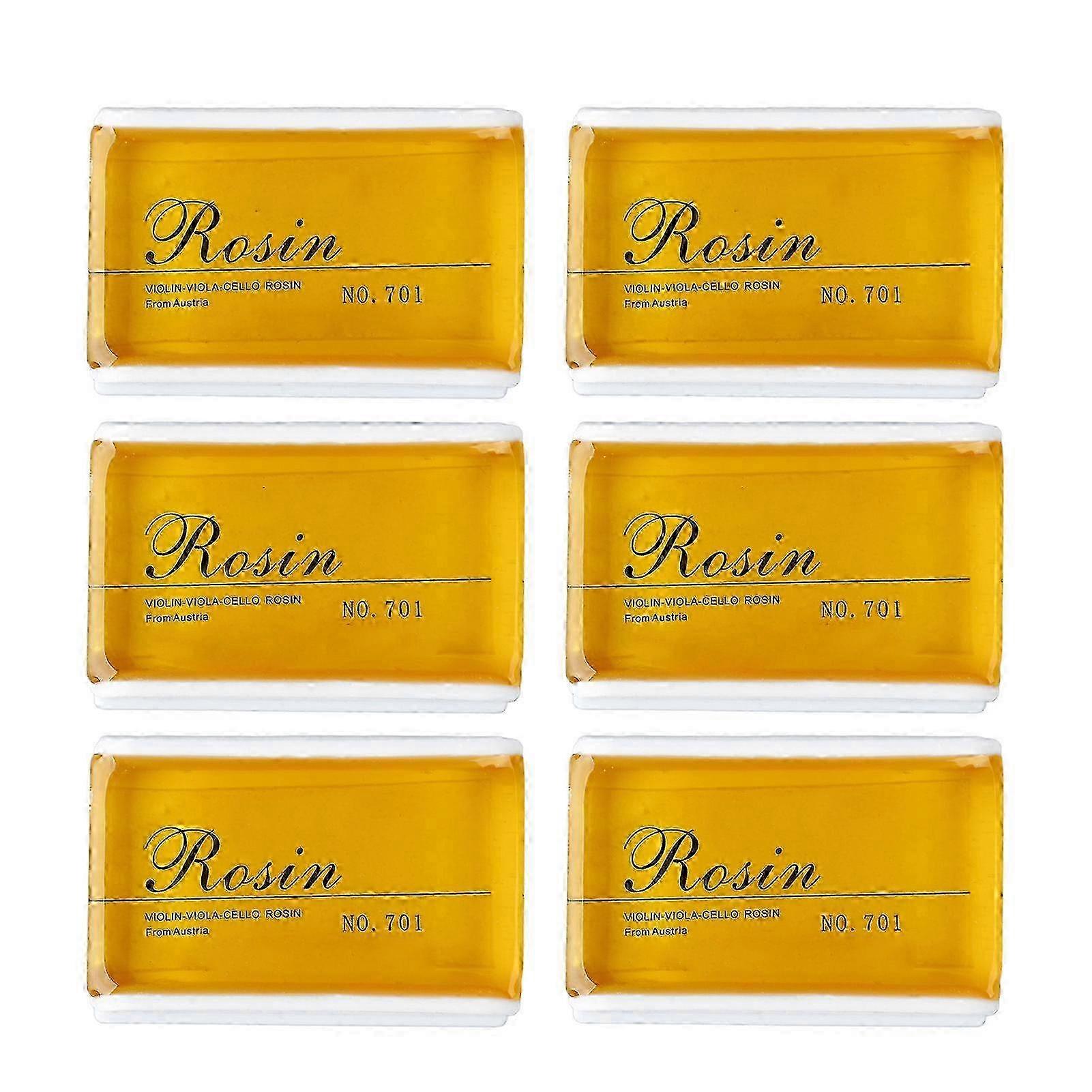 6Pcs Universal Low Dust Rosin for String Instruments Accessories for Viola and Cello Yellow