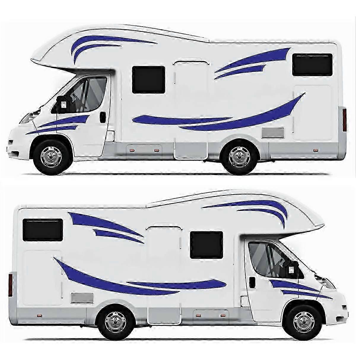 Rv Motorhome العالمي الجسم ملصقا DIY Graphices صائق ملصق الديكور لمقطورة الأزرق هي