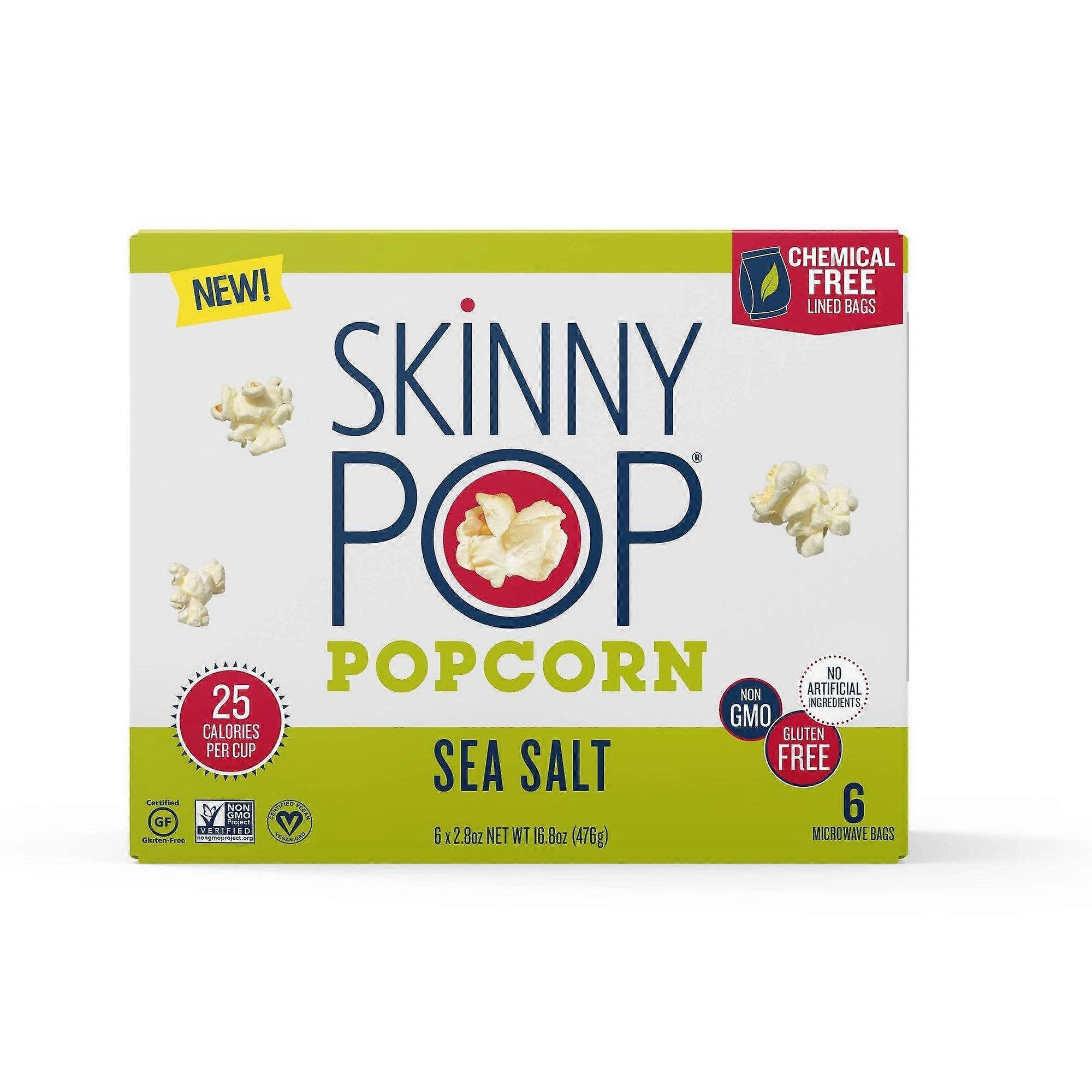 Skinnypop Φούρνος μικροκυμάτων θαλασσινό αλάτι ποπ κορν, 16.8 oz