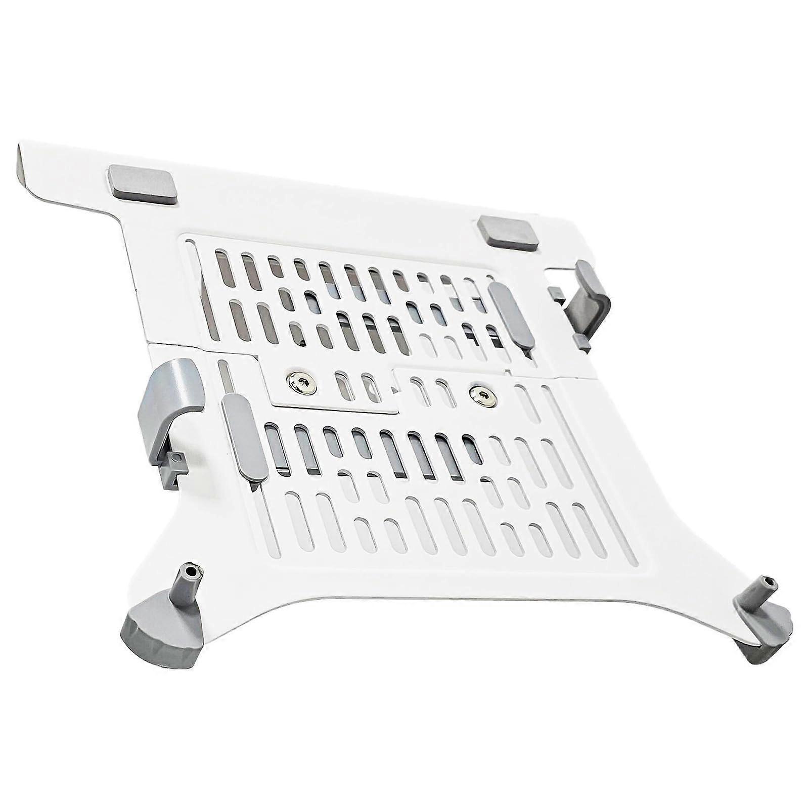 Vented Laptop Desk Tray with Adjustable Clamp Arm Mount for Monitors, White Stand Attachment