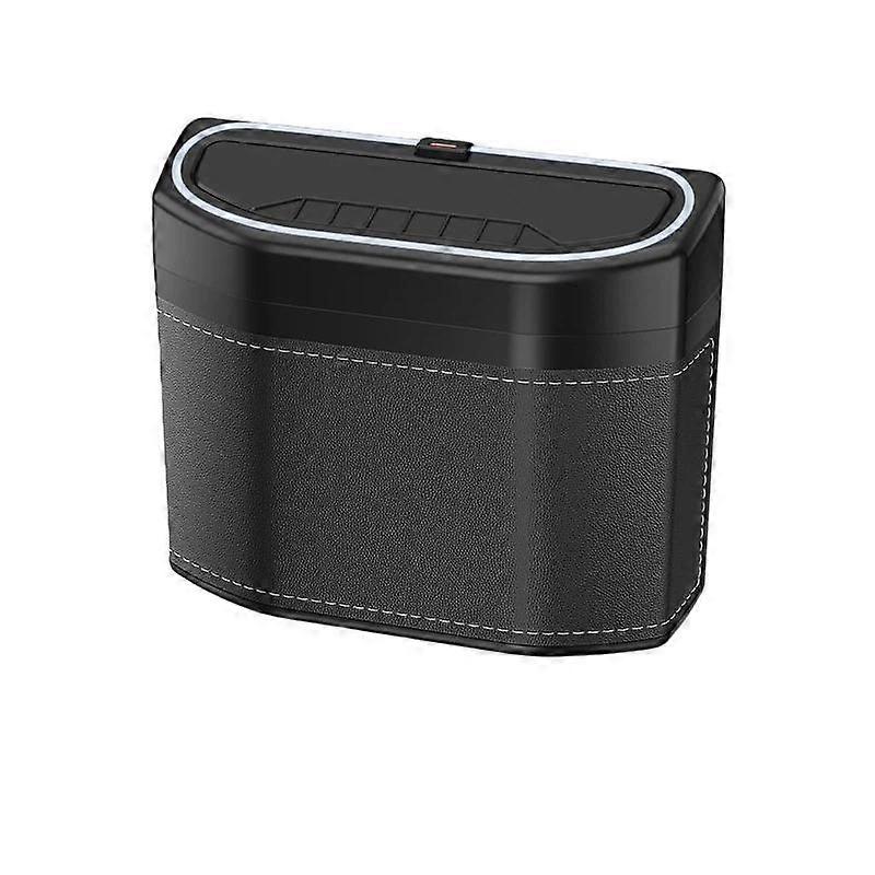 Car Trash Can Side-mounted Storage Box With Light