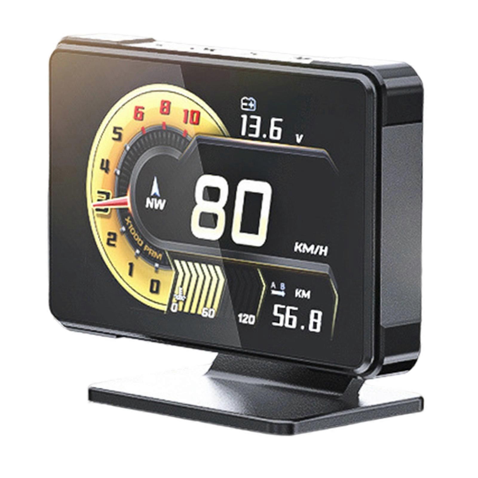 Tall Brightness LCD OBD2 DISPLAY Tachometer Live Vehicle Data Observe Augmenter Increase Consumption Pressure Oil Temperature Measure Multicolor