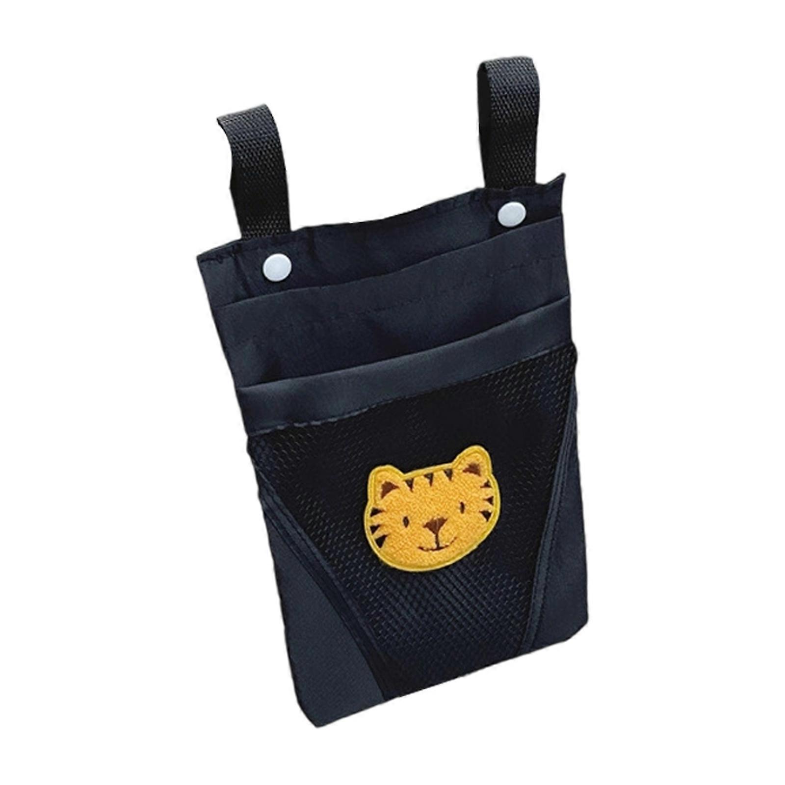 Cartoon Handlebar Attachment Bag for Children 16.7x27cm Bike Strollers Multiple Compartments No Tool Installation Multicolor