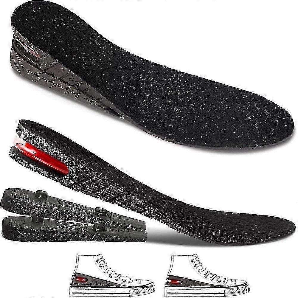 QUTETN Height Increase Insoles for Men/Women, 4-Layer Shoe Inserts, 3.54" Lift, Air Cushion Heel, Invisible Boosting Soles