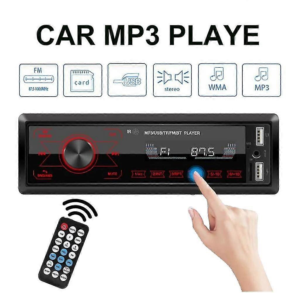 Samochodowe radio Bluetooth z ekranem dotykowym, Bluetooth 4x60w, 7 kolorów, 2usb/sd/aux, zestaw głośnomówiący Blueto